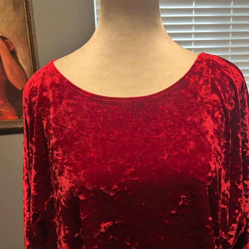 Robbie Bee Women's Red Velvet Midi Dress. In EUC.